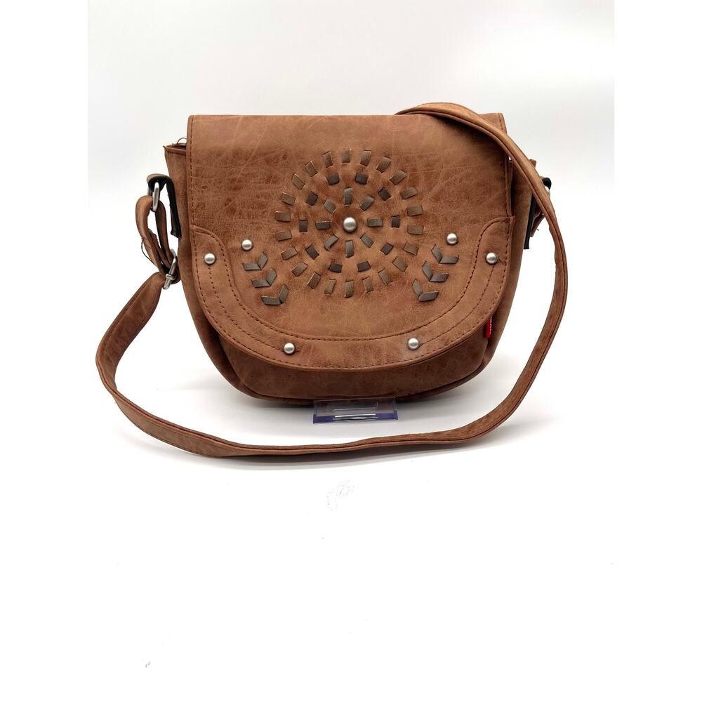 Unionbay Soho Distressed Leather Hippie Bag, Brown